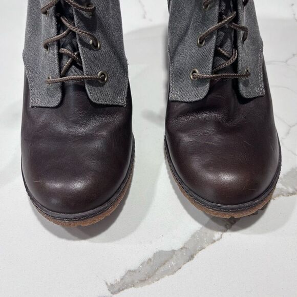 Timberland | Glancy Women’s Leather Block Heel Laces Boot Size 10 - Picture 8 of 12